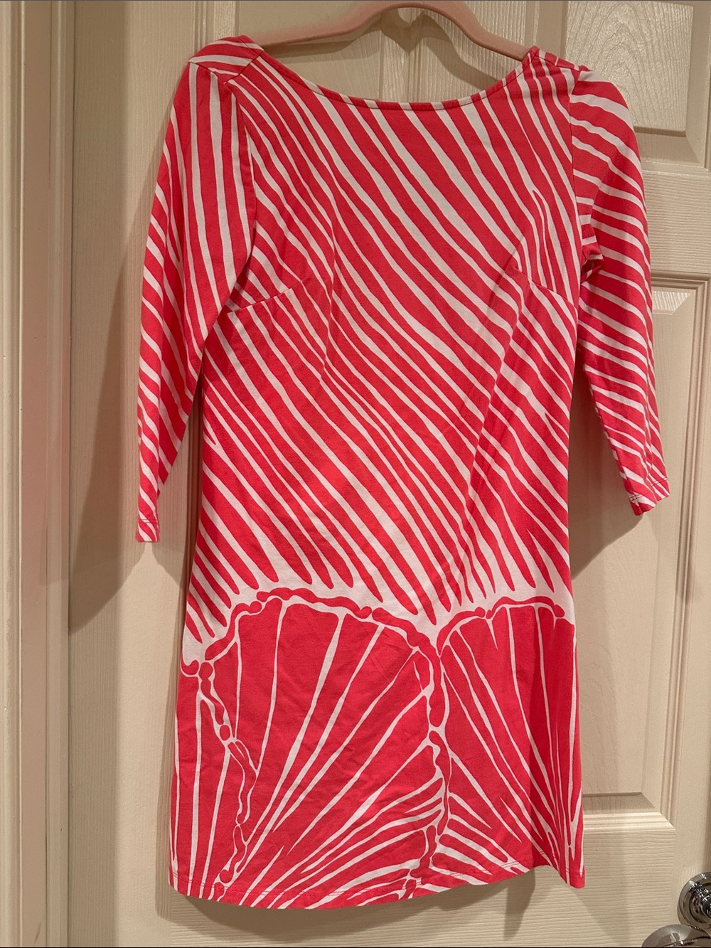 Lilly Pulitzer Coral and White Striped Boatneck Tunic